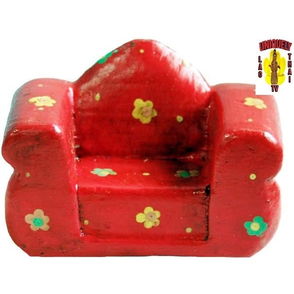 Wood One Seater Chair Red Toy Furniture 