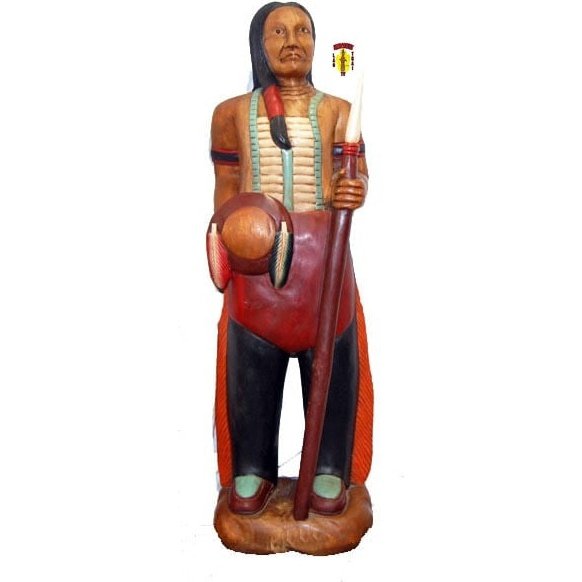 Wooden Indian Brave Statue